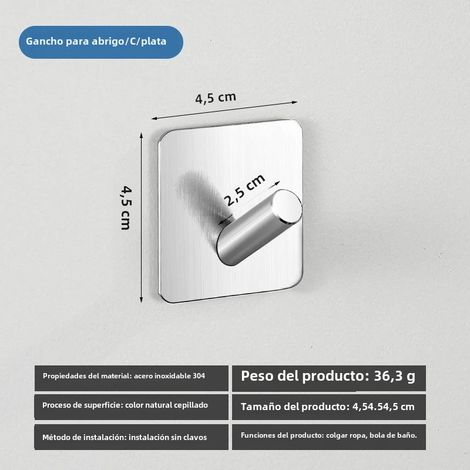 Rack De Toallas De Acero Inoxidable 304 Soporte Pesado Para Baño Gancho Adhesivo Anillo De Toalla Portador De Papel De Toalla Gancho De Bata Montaje En Pared (1/5)