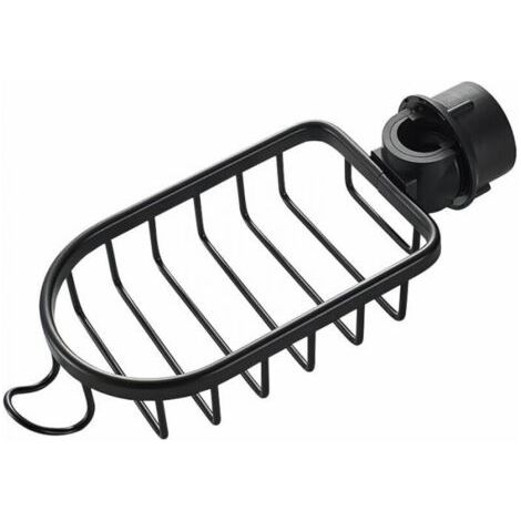 1x Edelstahl Duschhalter ohne Bohren, Schwarzer Edelstahl Teleskop Badezimmerhalter, Duschhalter, Duschseifenschale, Shampoo Duschhalter MUMU