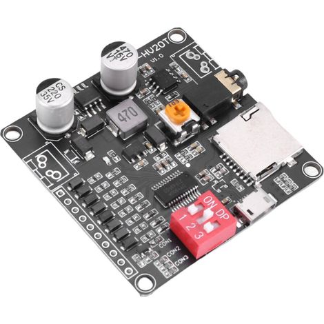 Compatible avec l'adaptateur secteur DY-HV20T 12V/24V, le module de lecture vocale 10W/20W, prend en charge le lecteur de musique MP3 sur carte Micro-SD, convient à Arduino. (1/3)