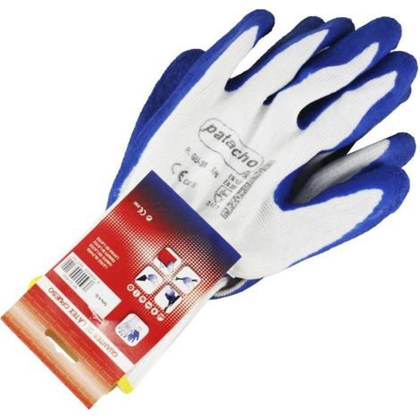 PATACHO guante nylon latex anticorte t-8 gu-307/8  par , Guante de algodón y latex reforzado Sin costuras Recomendado para trabajos que requieren resistencia mecánica R (1/2)