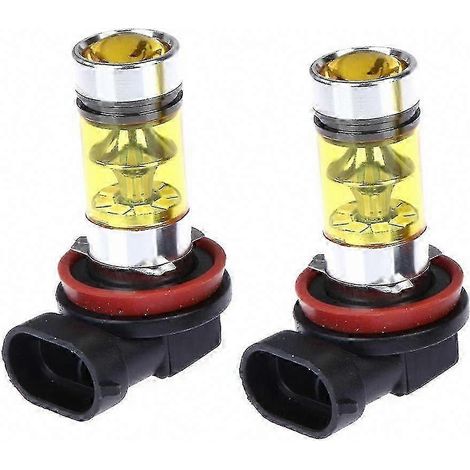 2X 100W LED H8 H11 Antibrume Jaune 2828 20-LED Ampoules De Phare (1/4)