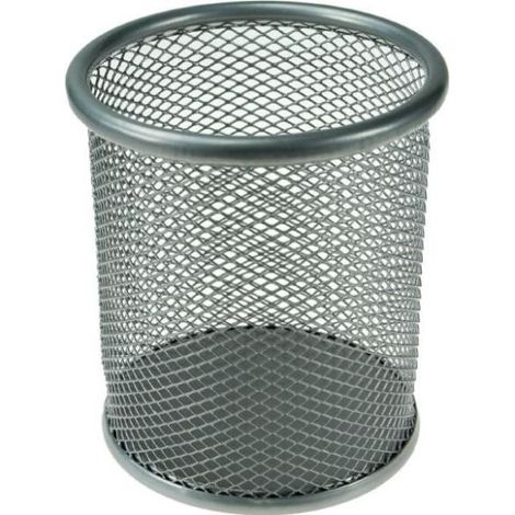 Portalápices de malla plateado