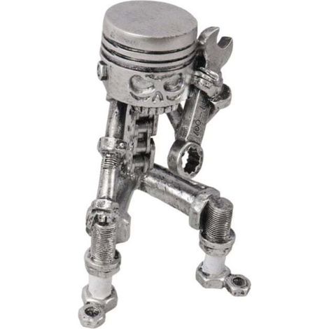 Figurine de crâne d'homme à piston faite à la main, décoration de bureau, ornement-B (1/4)