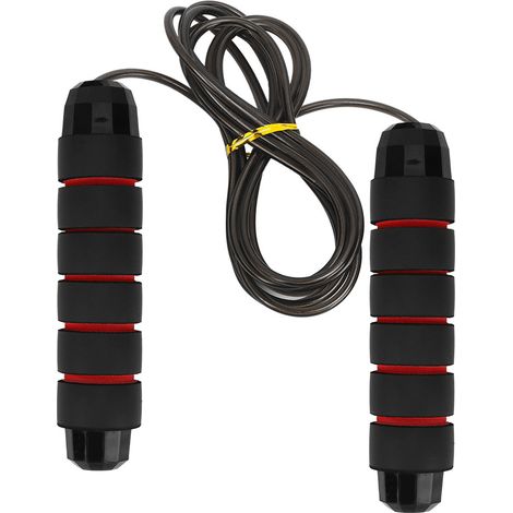 Corde à sauter épaisse en fil d'acier avec poignées en mousse - Article de sport portable pour la perte de poids et l'exercice en salle de sport (1/5)