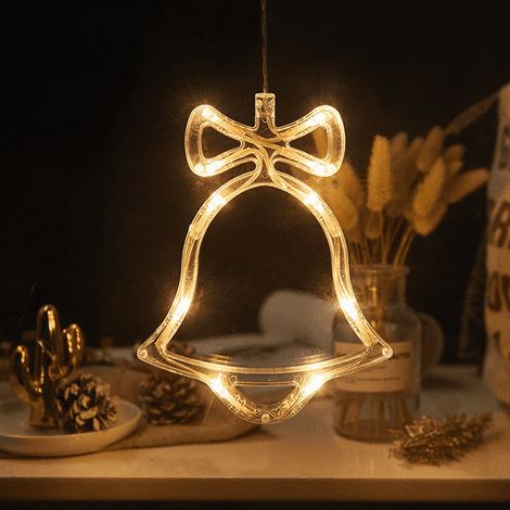 Boule de Noël, Ornements de Noël orange en cuivre Décor d'arbre de Noël Ornements incassables avec batterie pour les vacances et la décoration de fête-cloche (1/4)