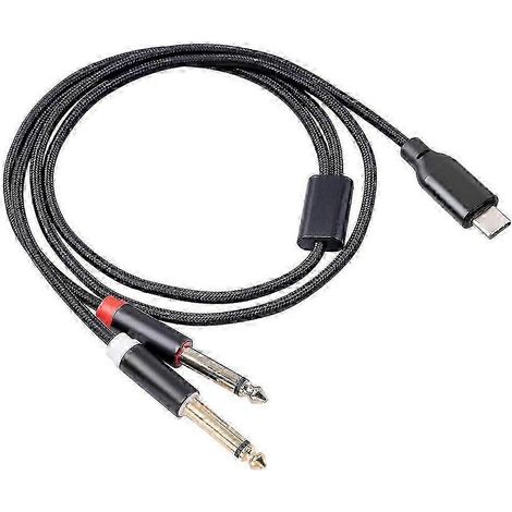 Câble audio stéréo USB-C vers double prise jack 6,35 mm pour smartphone et multimédia (1/5)