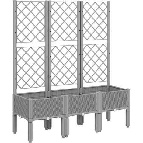 Maison Exclusive - Pflanzkübel mit Rankgitter Hellgrau 120x40x142