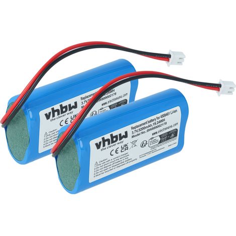 vhbw 2x batteria compatibile con Sigor NUINDIE FLOOR, MINI lampada da tavolo, da comodino (5200mAh, 3,7V, Li-Ion)