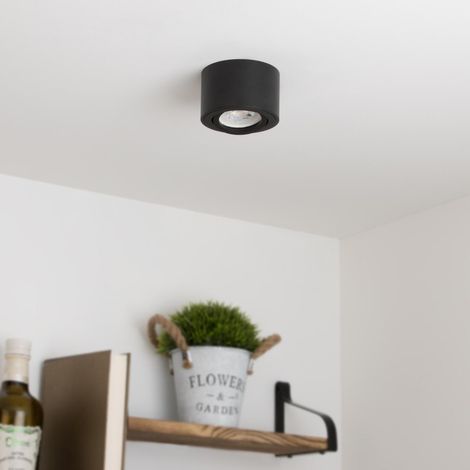 Flacher Aufbaustrahler rund schwenkbar Deckenleuchte - Farbe: schwarz - LED Leuchtmittel: Ohne (1/5)