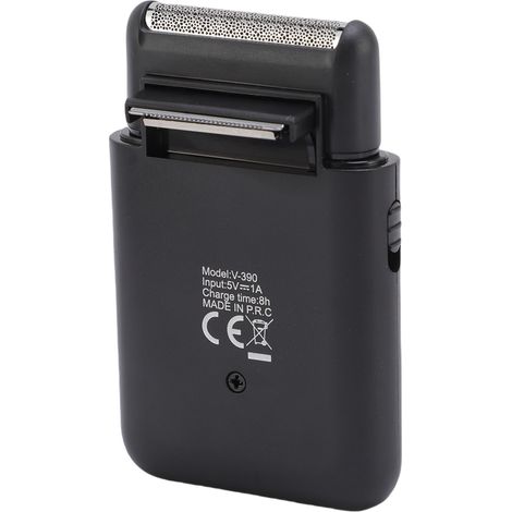 Tondeuse à barbe électrique rechargeable USB 5W, portable, pour homme, idéale pour les voyages, la maison et le bureau (noire). (1/5)