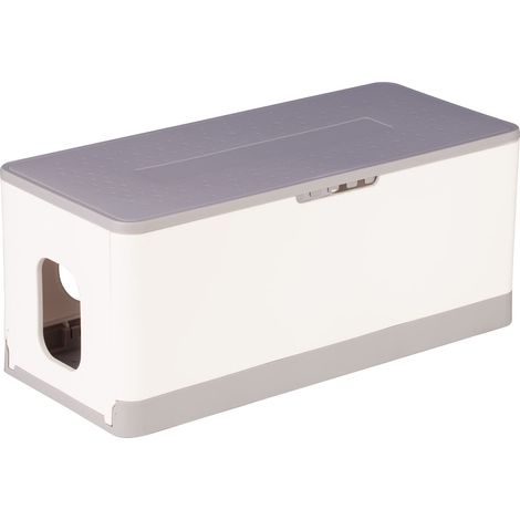 Boîte de rangement pour câbles collecte et cacher les fils - Protection pour multiprises câbles rallonges - Boîte cache-fils et prises avec 2 ouvertures arrière et 2 entrées (1/5)