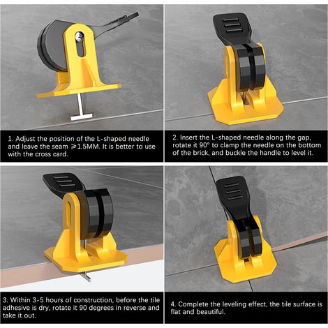 50 clips en plastique, entretoises et sangles pour la pose de carrelage au sol et au mur, outils pour la mise à niveau des carreaux (1/5)