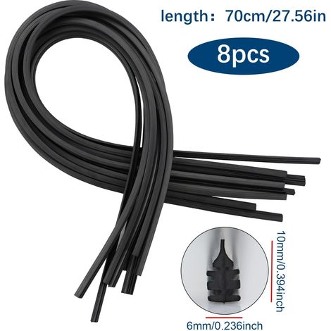 8 pezzi gomma tergicristallo universale, tergicristallo in gomma, gomma tergicristallo di ricambio, previene danni al vetro, gomma piatta di ricambio 28'' 700mm (1/4)