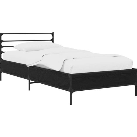 Bed Frame Black Oak 80 x 200 cm Engineered Wood vidaXL (1/5)