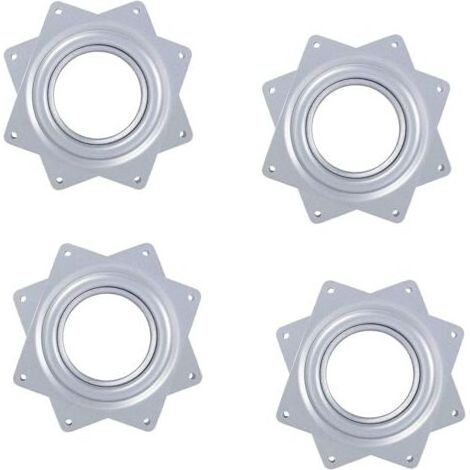4 Pièces Plaque Pivotante, 360 Degrés Plateau, Entièrement Galvanisé, Roulements à Billes Porteurs, Forte Flexibilité, pour Présentoirs, Armoires à Chaussures Rotatives, Sièges Auto Etc(Argent (1/5)
