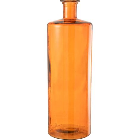 Vase décoratif en verre orange rouge éclat pour intérieur moderne - Orange rouge profond (1/3)