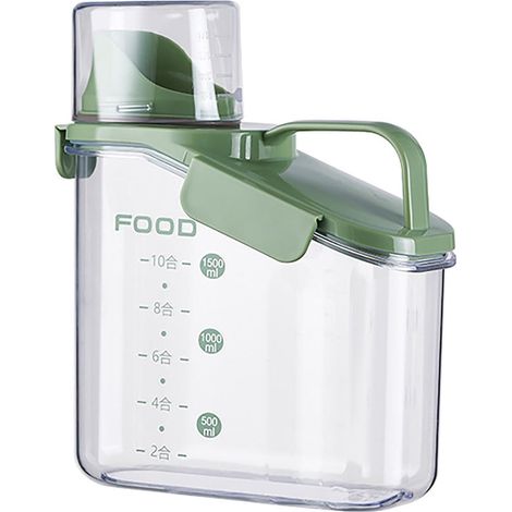 Distributeur De Céréales - 1,6 L - Bec Verseur Et Cuillère À Mesurer Intégrés - Réservoir Transparent Pour Riz Pâtes Légumineuses - 1 Pièce (1/4)