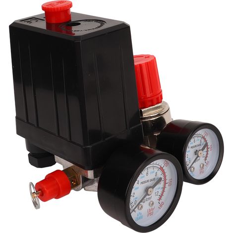 Druckschalter-Steuerventil für Luftkompressor 0–180 PSI Schnellanschluss 3 in 1 für automatische Steuerung (1/5)
