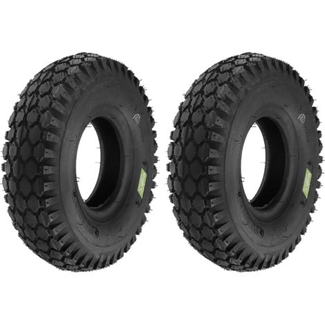 2 PNEUMATICI 4.10/3.50 -4 COPERTONI 4PR GOMME TOSAERBA RICAMBIO CARRELLO A MANO (1/3)