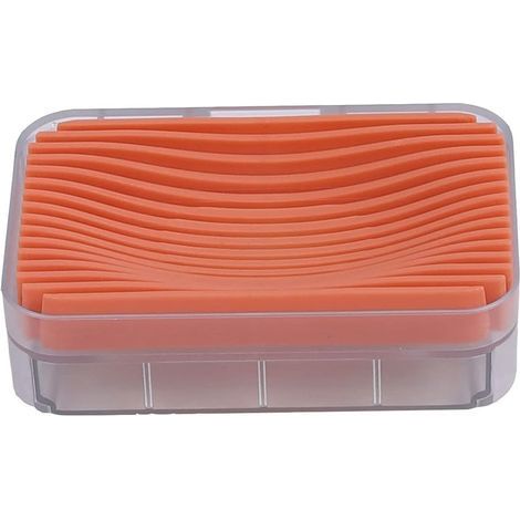 Dispenser di sapone a due livelli per bagnoschiuma, porta gel doccia, contenitore adesivo da parete con fori di drenaggio (Colore: Arancione) (1/5)