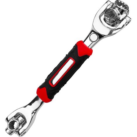 48-in-1 Multifunktions-Universal-Steckschlüssel-Set, Sanitärwerkzeug mit Drehknopf, Winkel-Drehschlüssel, für Auto, Möbel, Toilettenreparatur, Waschbecken