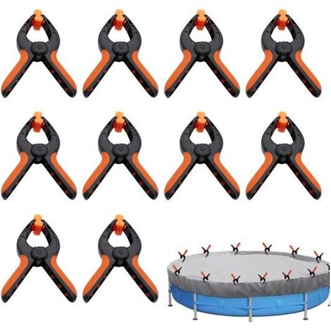 Set mit 10 Sprungklammern für Poolabdeckungen – Große Befestigungsklammern für Abdeckplanen – Holzwerkstatt-Zubehör (10 cm)