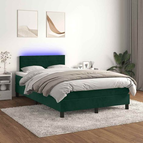 Boxspringbett mit Matratze & LED Dunkelgrün 120x200 cm Samt (1/5)