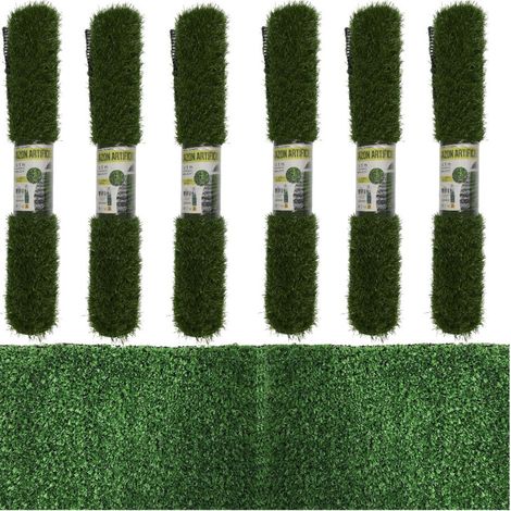 Lot de 6 Rouleaux de Gazon Artificiel 2 x 1 m x Épaisseur 3.5 cm soit 12m2 d'herbe - Livraison gratuite