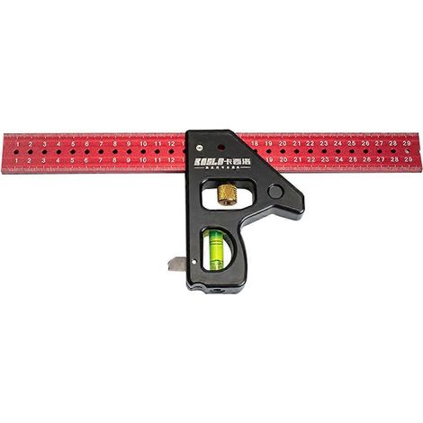 Kombinierter Winkelmesser für Holzbearbeitung, 30 cm lang, beweglicher Winkelmesser