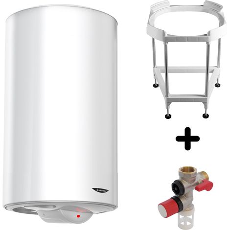Pack Chauffe-eau Vertical Mural Stéatite 150L Ariston SAGEO + Trepied 4090027 + Groupe Sécurité Inox