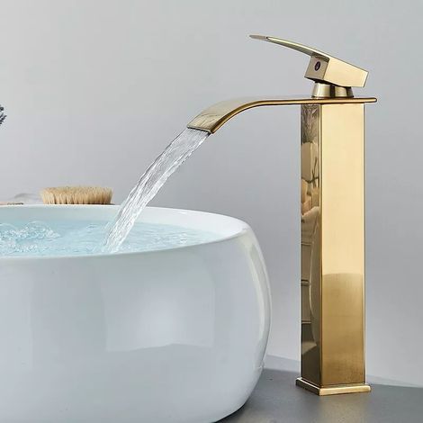 Moderne Robinet Salle de Bain Cascade,Robinet Lavabo Mitigeur Salle de Bain Pour Salle de Bains Robinet Mitigeur Monocommande à Eau Froide et Chaude (1/5)