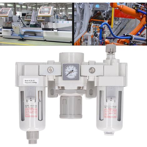AC30-03 Druckregler, Öl-Wasser-Abscheider, Filter, pneumatische und mechanische Teile, Druckluftprozessor, Dreifacheinheit, G3/8-Zoll-Einlass-/Auslassgewinde (1/5)