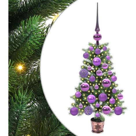 Sapin de Noël  Arbre de Noël avec 150 LED avec support Vert 65 cm PE (1/5)