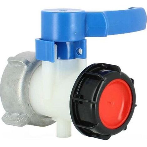 Vanne papillon 2 pouces S75X6 – Sortie filetage S60X6 – Compatible cuves Schütz – Joints EPDM pour connexion fiable (1/5)
