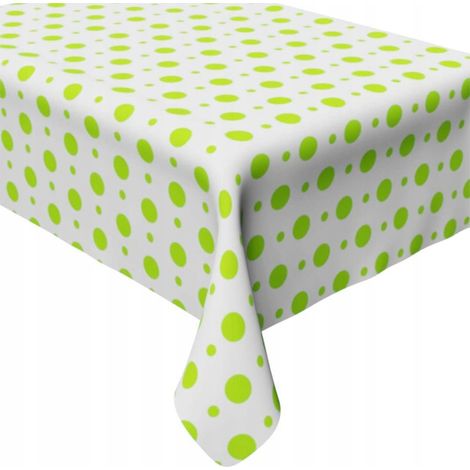 Tovaglia metallizzata a pois verde lime, 100x130 cm (1/3)