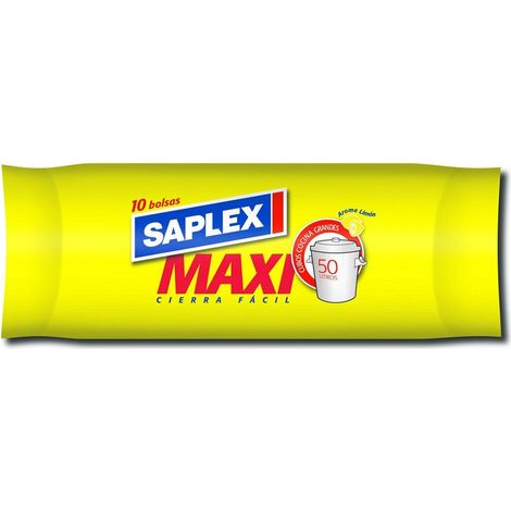 Sacco per spazzatura Saplex Maxi Lemon Colore bianco 50L 10 unità. 57x70 cm