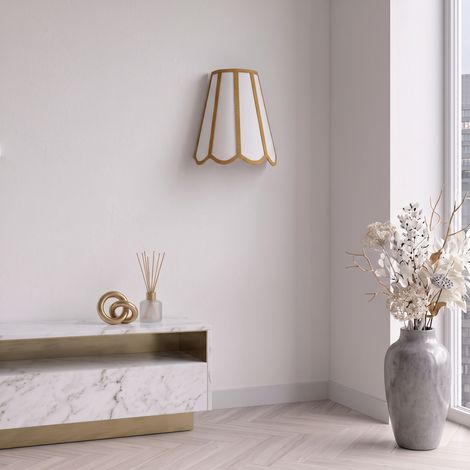 Aplique de Pared con Pantalla Blanca y Oro  Serie GALIA (1/5)