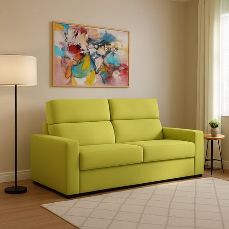 Zweisitzer-Schlafsofa Sonico, Abnehmbar, mit Stauraum, Made in Italy, Klappöffnung, 200x95 cm Grün (1/5)