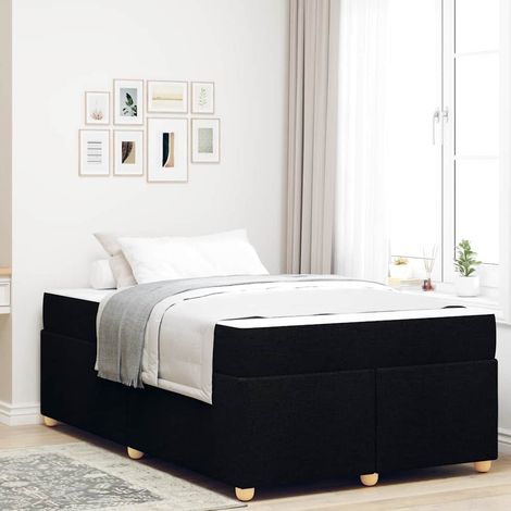 vidaXL Estructura de cama con colchón Negro 120 x 190 cm tela (1/5)