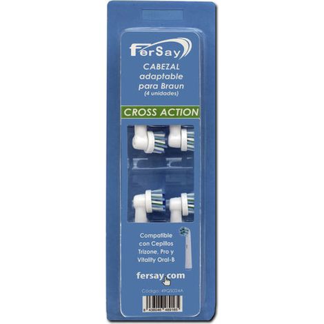 Tête de brosse à dents adaptable Braun Cross Action (4 pièces)