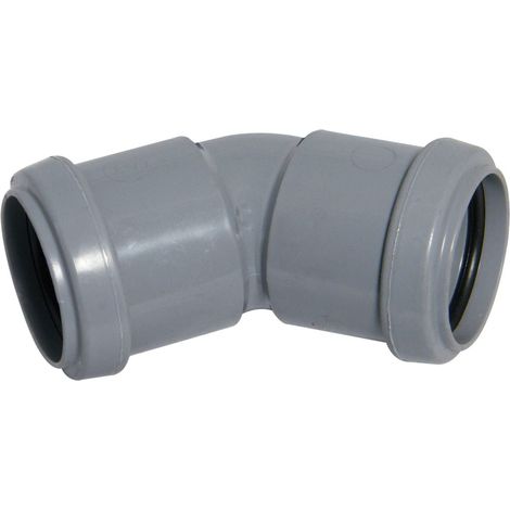 FloPlast 40mm Grey Push Fit 135 Degree Waste Pipe Bend (1/2)