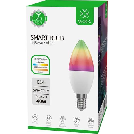 Woox Bombilla Inteligente RGB Blanco E14 LED