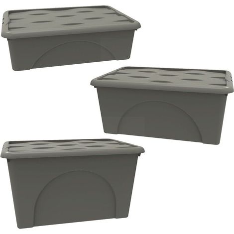 Box storage con ruote e coperchio salvaspazio per armadio casa cambio stagione scatola contenitore cesto biancheria indumenti - MISURA: 2 STORAGE 60 LT