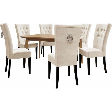 Salle à manger complète Racine 144, Noir + Magic Velvet 2250, 76x80x140cm, Diamètre: 0, Nombre de chaises: 6, Style: Classiquemoderne