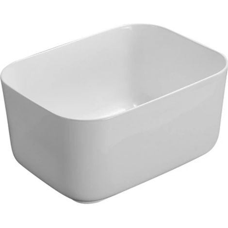 Lavabo da appoggio in ceramica bianco lucido 505x380x255 mm senza piletta (1/2)