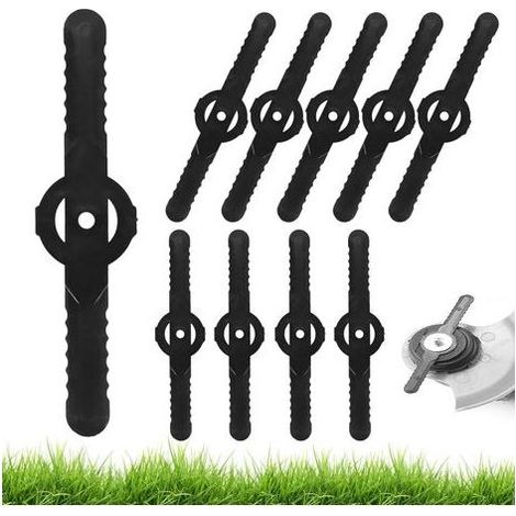 Lot de 60 lames de rechange noires en plastique de 14 cm pour coupe-bordures, lames en plastique pour coupe-bordures, accessoires pour coupe-bordures, lames en plastique pour tondeuses à gazon (noires (1/5)