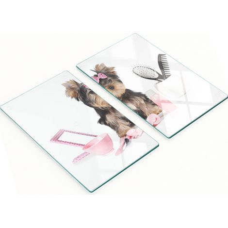 Tableros decorativos multifuncionales de vidrio Yorkshire Terrier 2x30x52 cm