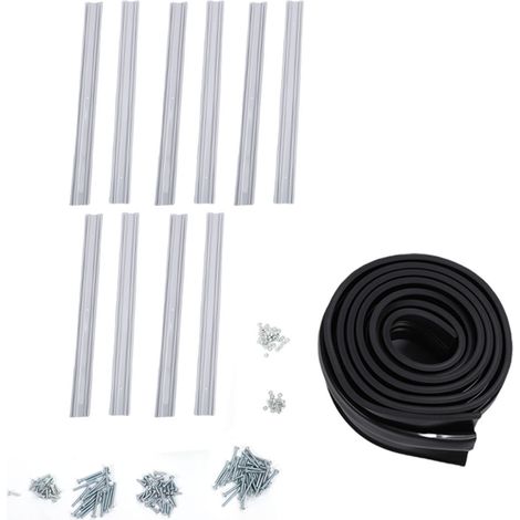 Kit joint bas porte garage avec rail aluminium pré-percé – Forme U O combinaison étanchéité plupart portes 5 mètres, garage (1/4)