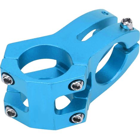 LUNJE 31,8 x 45 mm Mountainbike-Vorbau, hohl, Aluminiumlegierung, kurzer Griff, Riser, Blau (1/5)