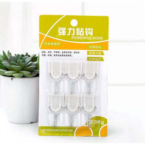 Set mit 6 robusten, selbstklebenden Edelstahlhaken, kein Bohren erforderlich, für Türen, Wände, Schränke, Badezimmer, Küchen und Schlafzimmer.